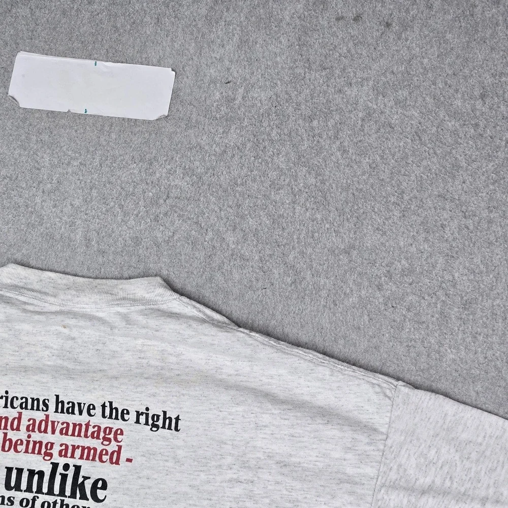VINTAGE Samuel Adams Men Shirt 2XL Gray Single Stitch USA Constitution READ